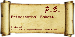 Princzenthal Babett névjegykártya